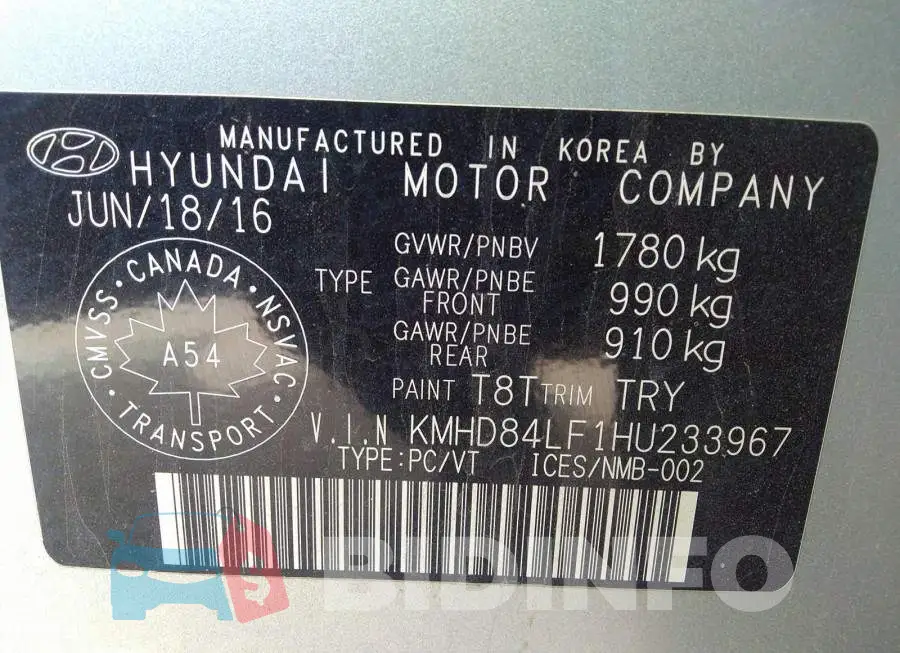 KMHD84LF1HU233967 Photo# 9