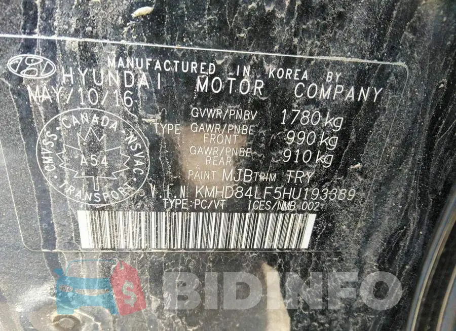 KMHD84LF5HU193389 Photo# 9