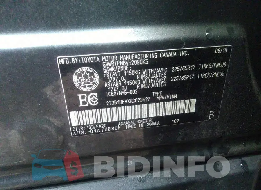 2T3B1RFVXKC023427 Photo# 9