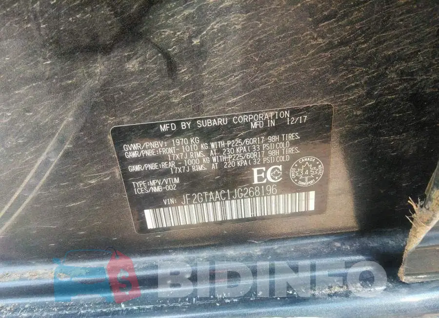JF2GTAAC1JG268196 Photo# 9