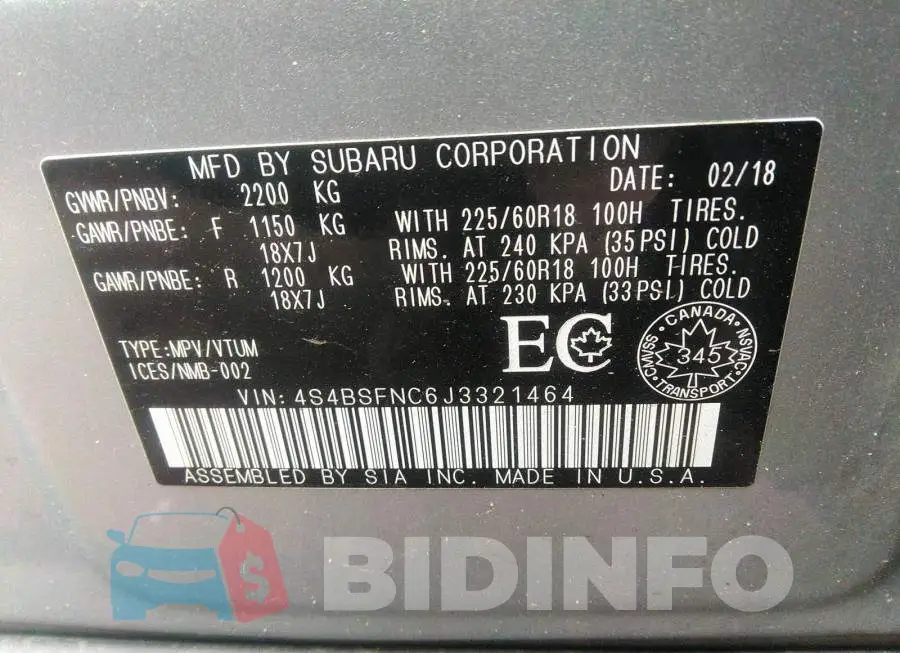 4S4BSFNC6J3321464 Photo# 9