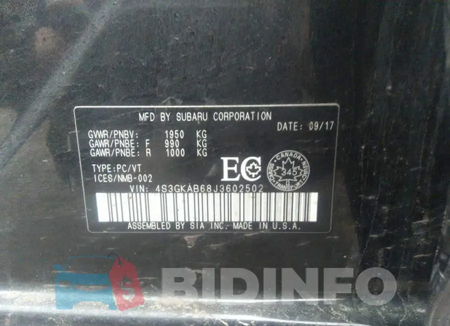 4S3GKAB68J3602502 Photo# 9