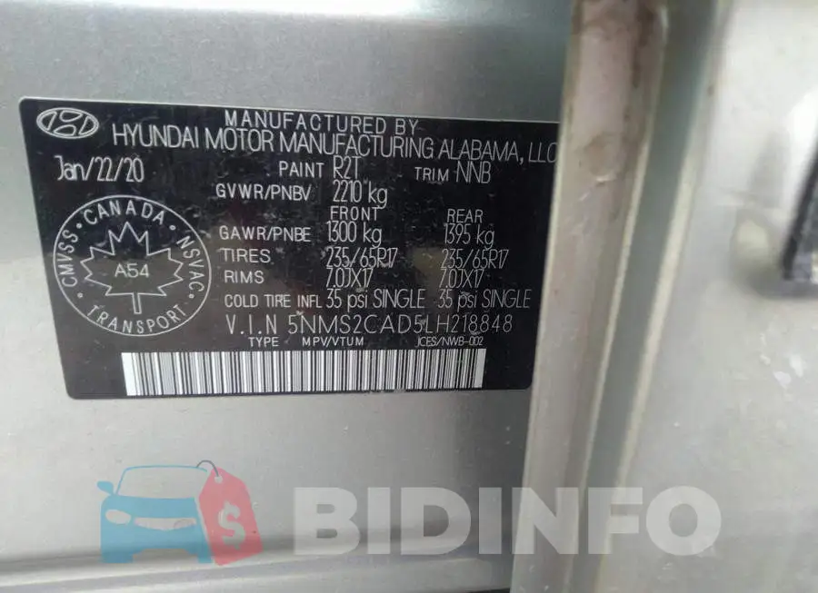 5NMS2CAD5LH218848 Photo# 9