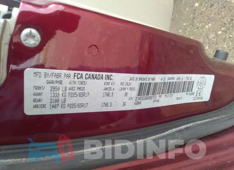 2C4RDGDG8KR687572 Photo# 9