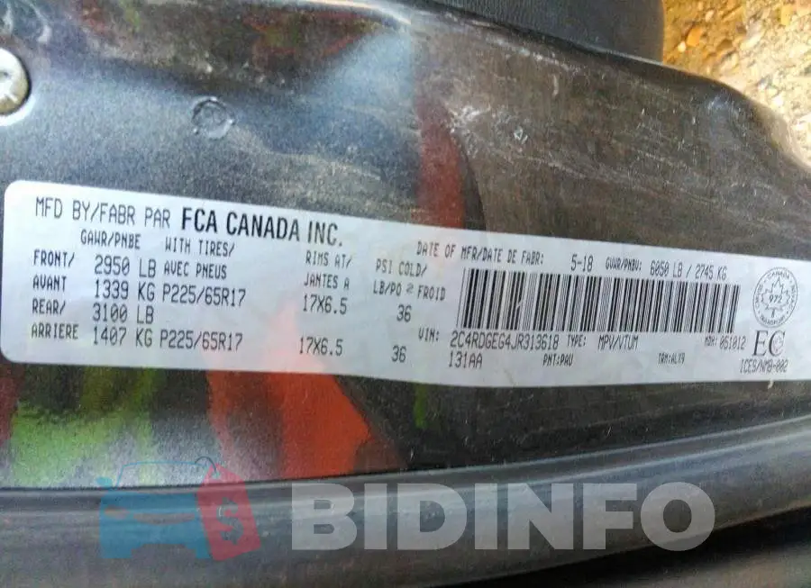 2C4RDGEG4JR313618 Photo# 9