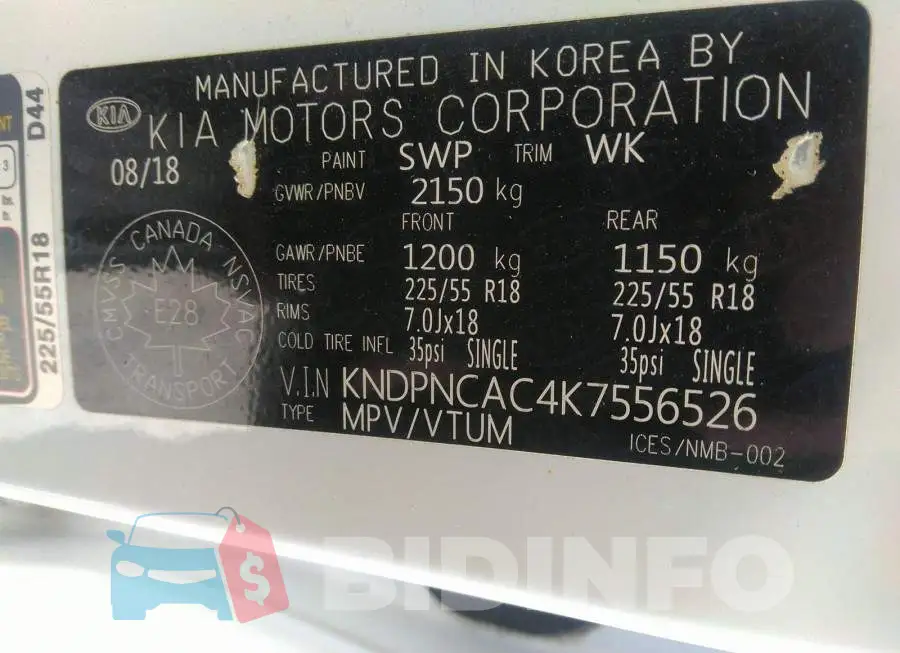 KNDPNCAC4K7556526 Photo# 9