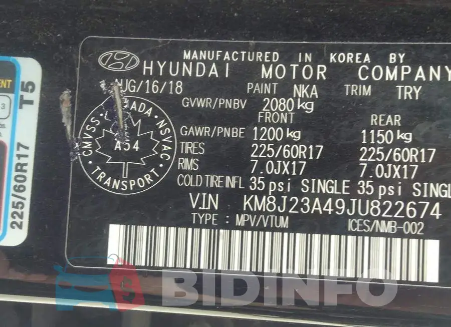 KM8J23A49JU822674 Photo# 9