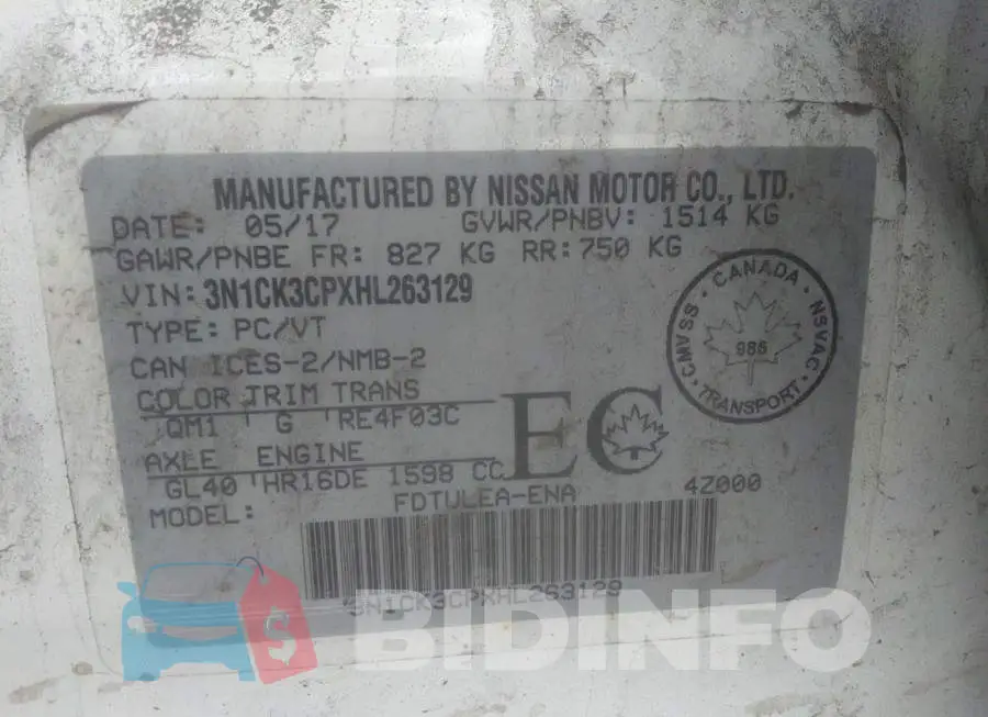 3N1CK3CPXHL263129 Photo# 9