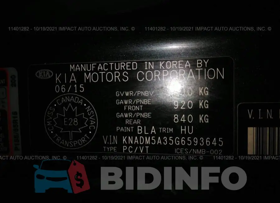 KNADM5A35G6593645 Photo# 9