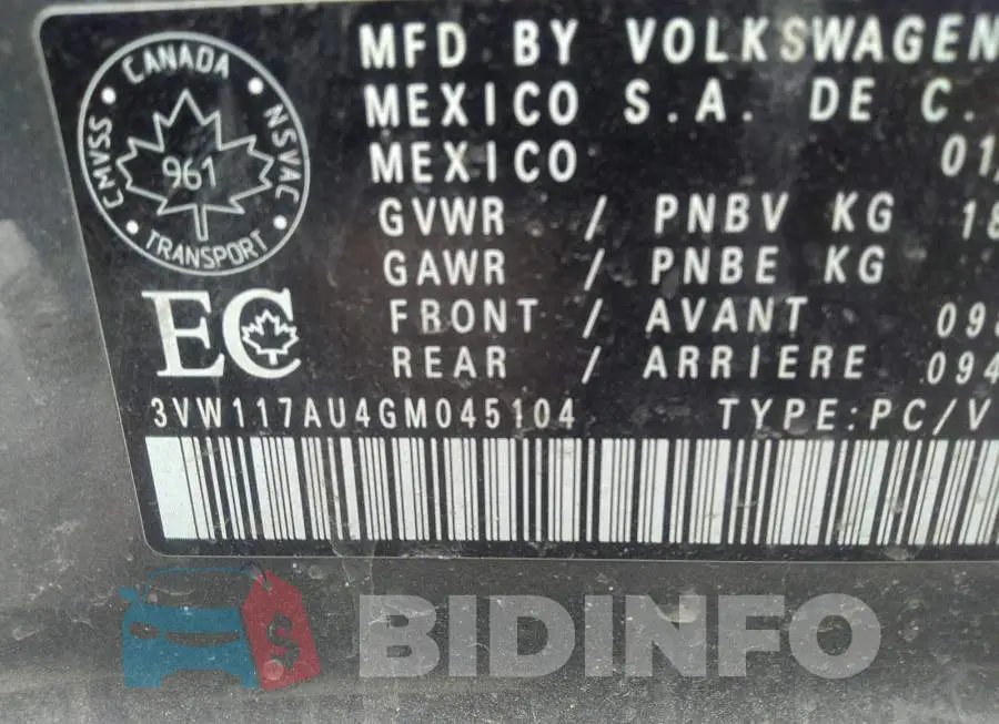 3VW117AU4GM045104 Photo# 9