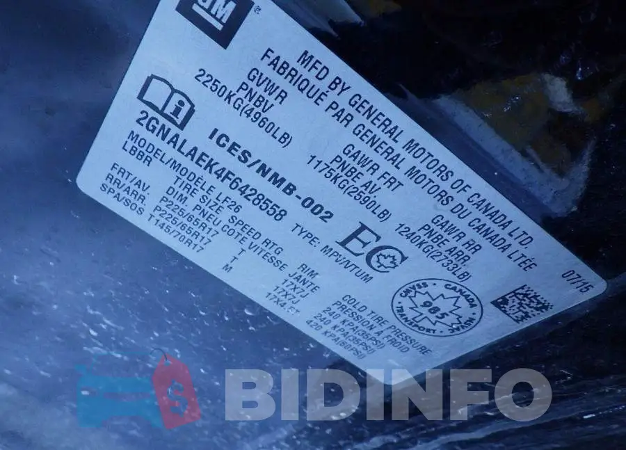 2GNALAEK4F6428558 Photo# 7
