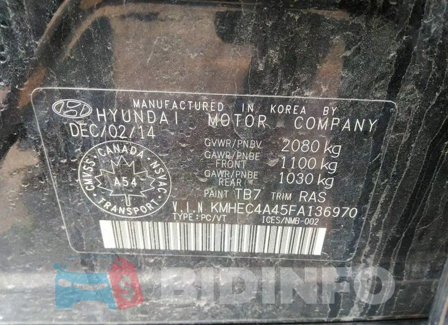 KMHEC4A45FA136970 Photo# 9