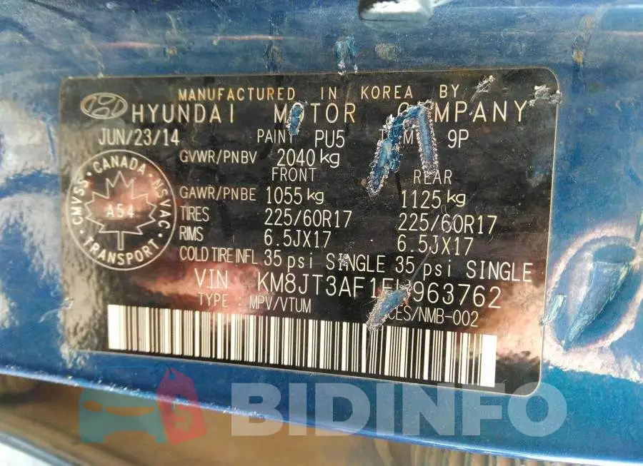 KM8JT3AF1FU963762 Photo# 9