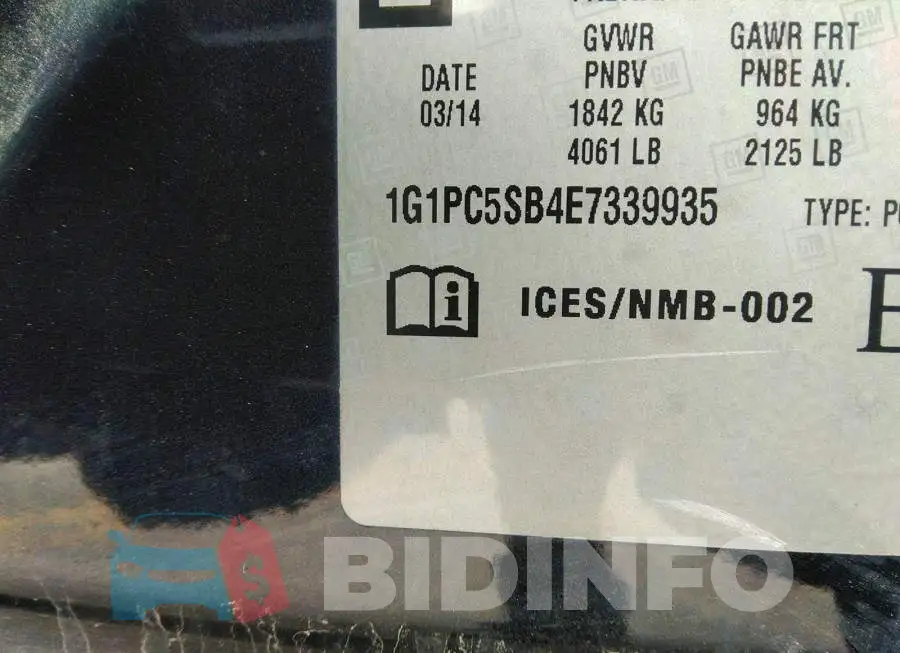 1G1PC5SB4E7339935 Photo# 9
