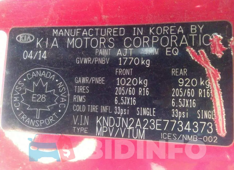 KNDJN2A23E7734373 Photo# 9