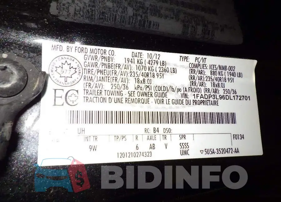 1FADP3L96DL172701 Photo# 7