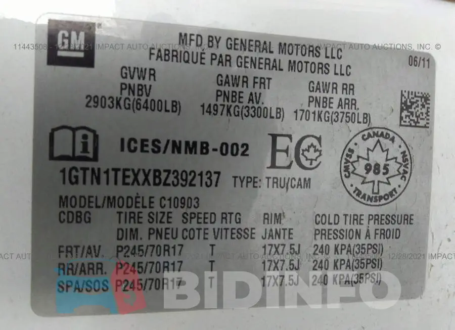 1GTN1TEXXBZ392137 Photo# 9