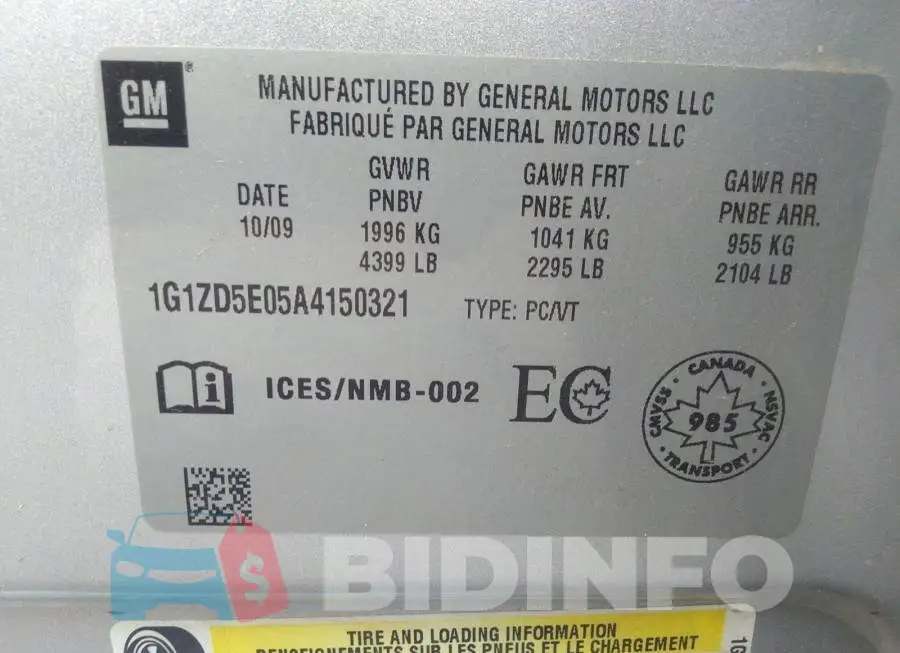 1G1ZD5E05A4150321 Photo# 9