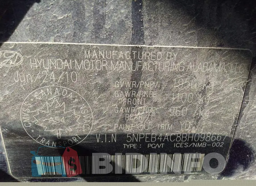 5NPEB4AC8BH098667 Photo# 9