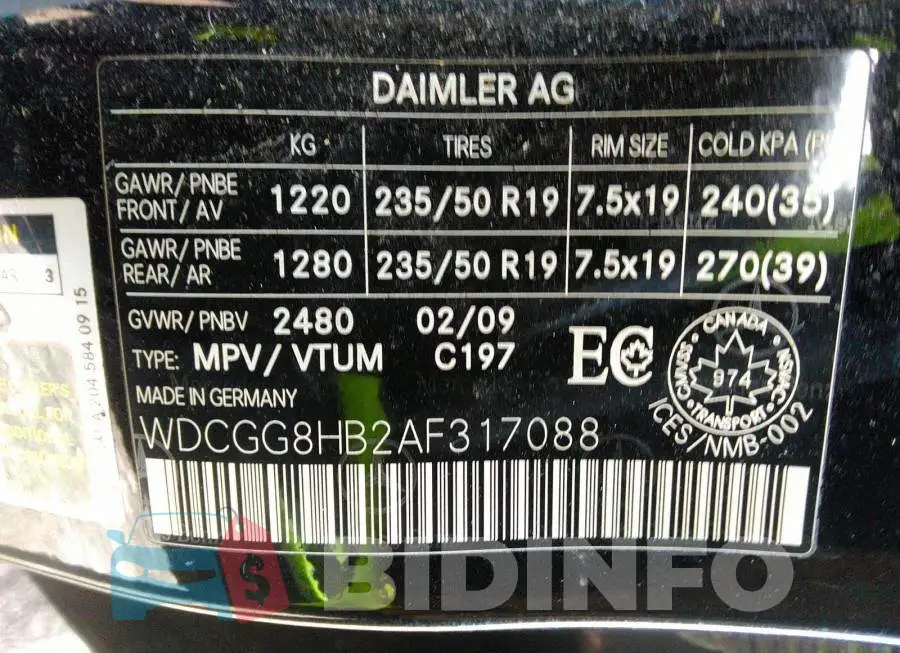 WDCGG8HB2AF317088 Photo# 9