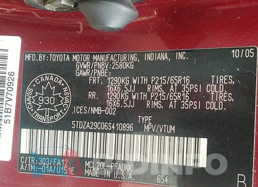 5TDZA29C06S410896 Photo# 9