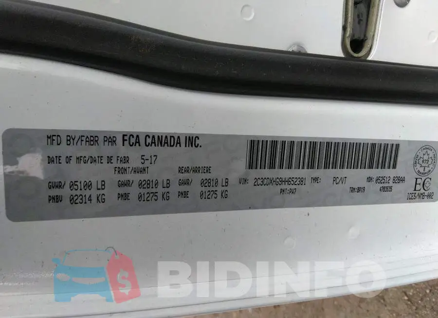 2C3CDXHG9HH652381 Photo# 9