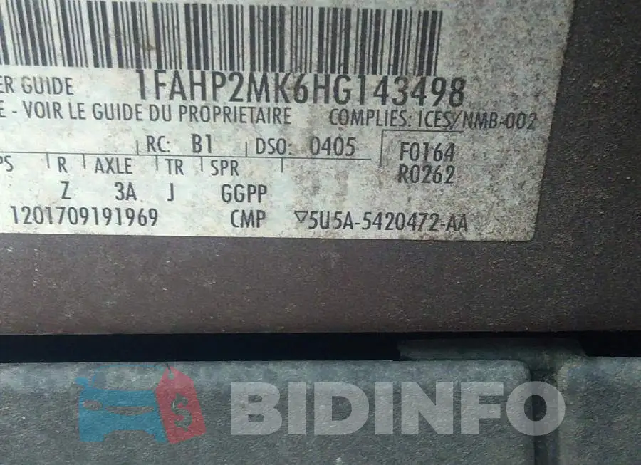 1FAHP2MK6HG143498 Photo# 9