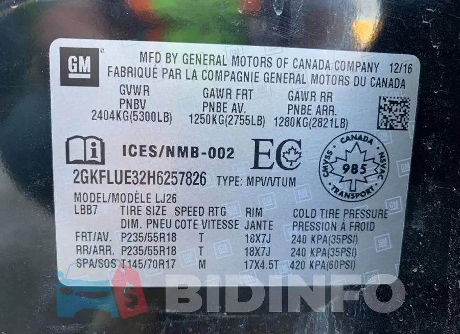 2GKFLUE32H6257826 Photo# 9