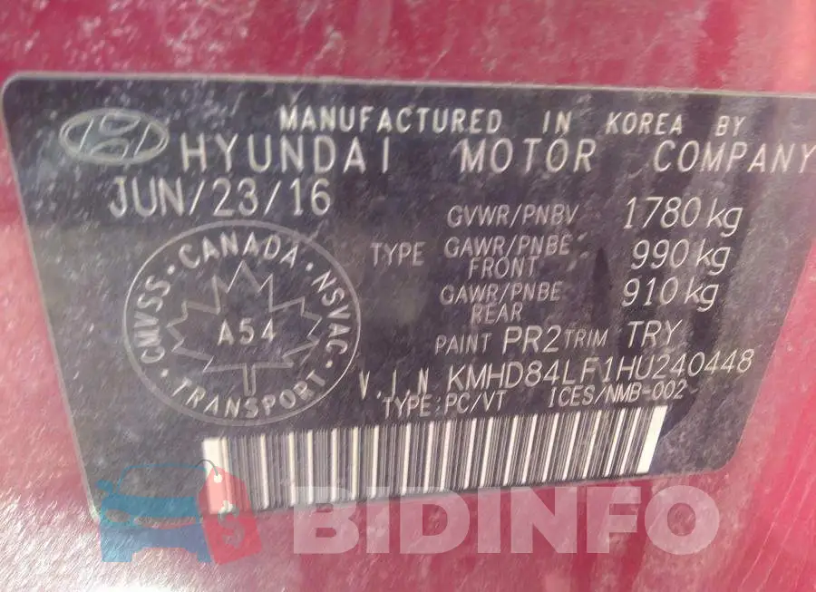 KMHD84LF1HU240448 Photo# 9