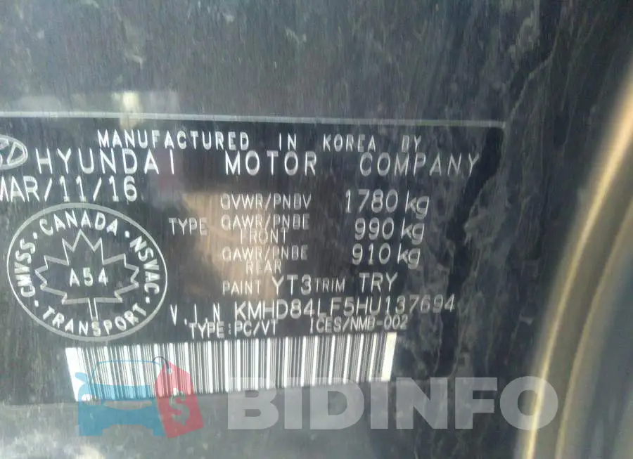 KMHD84LF5HU137694 Photo# 9