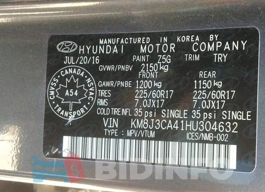 KM8J3CA41HU304632 Photo# 9