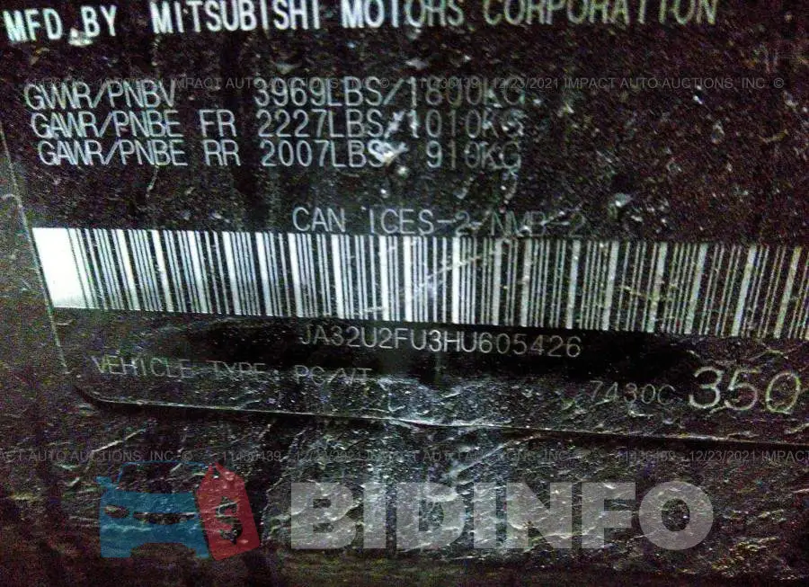 JA32U2FU3HU605426 Photo# 9