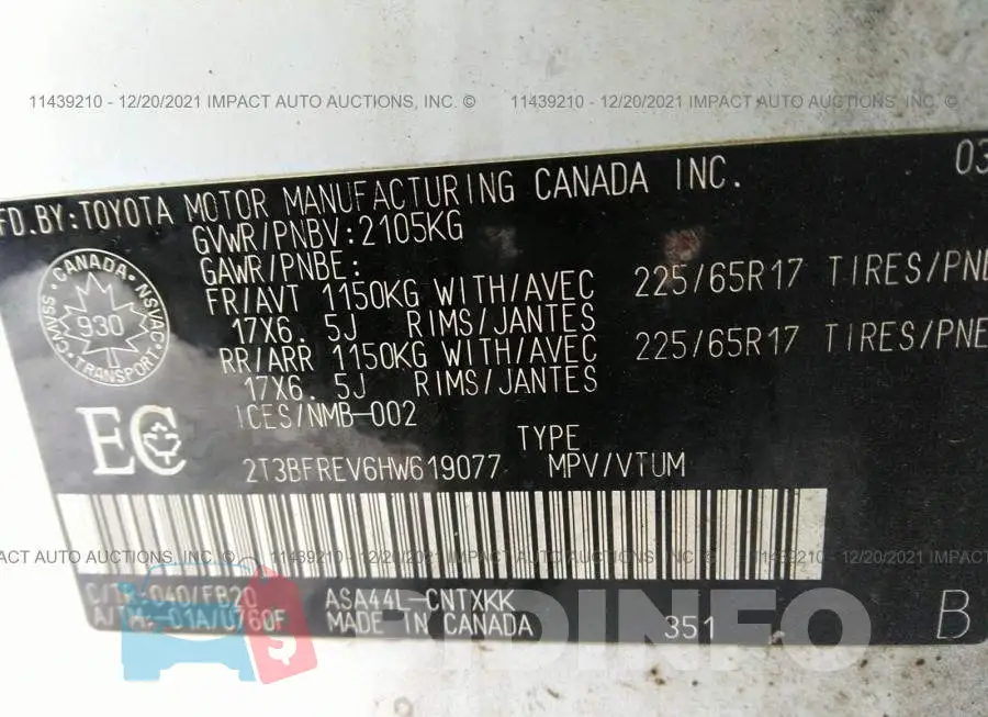 2T3BFREV6HW619077 Photo# 9