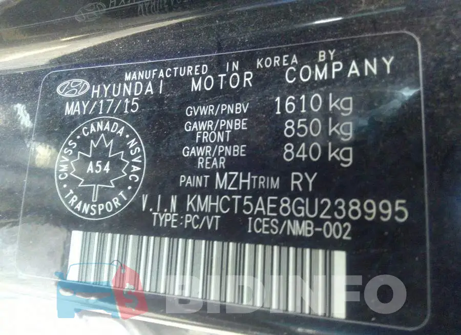 KMHCT5AE8GU238995 Photo# 9