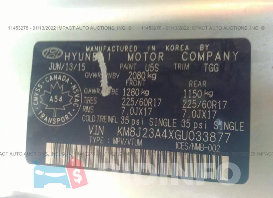 KM8J23A4XGU033877 Photo# 9