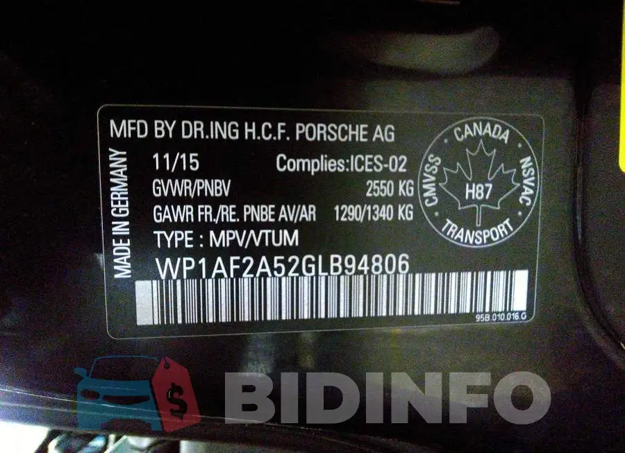 WP1AF2A52GLB94806 Photo# 9