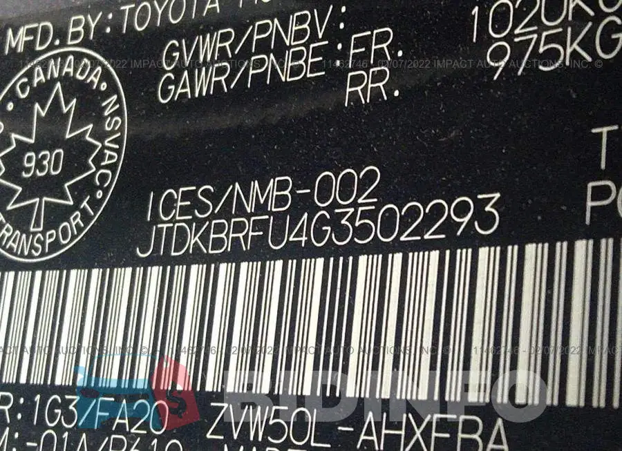 JTDKBRFU4G3502293 Photo# 9