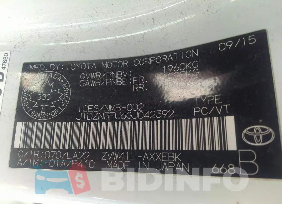 JTDZN3EU6GJ042392 Photo# 9