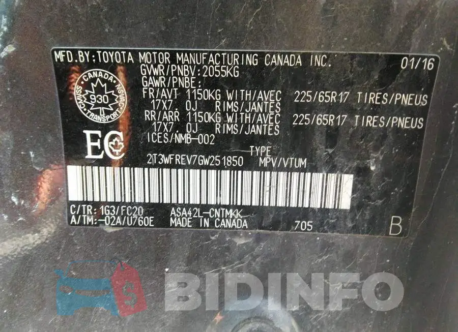 2T3WFREV7GW251850 Photo# 9