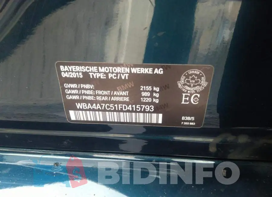 WBA4A7C51FD415793 Photo# 9