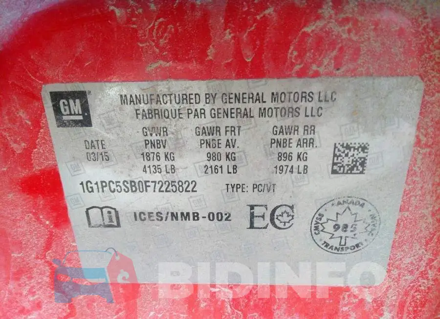 1G1PC5SB0F7225822 Photo# 9