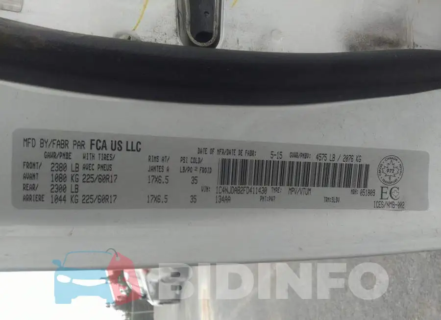 1C4NJDAB2FD411430 Photo# 9