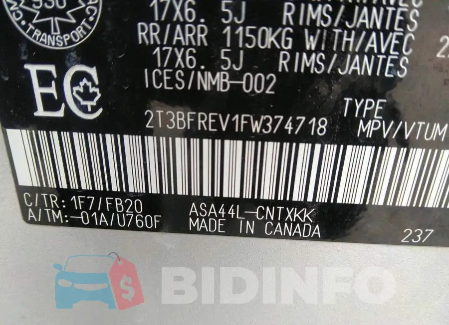 2T3BFREV1FW374718 Photo# 9