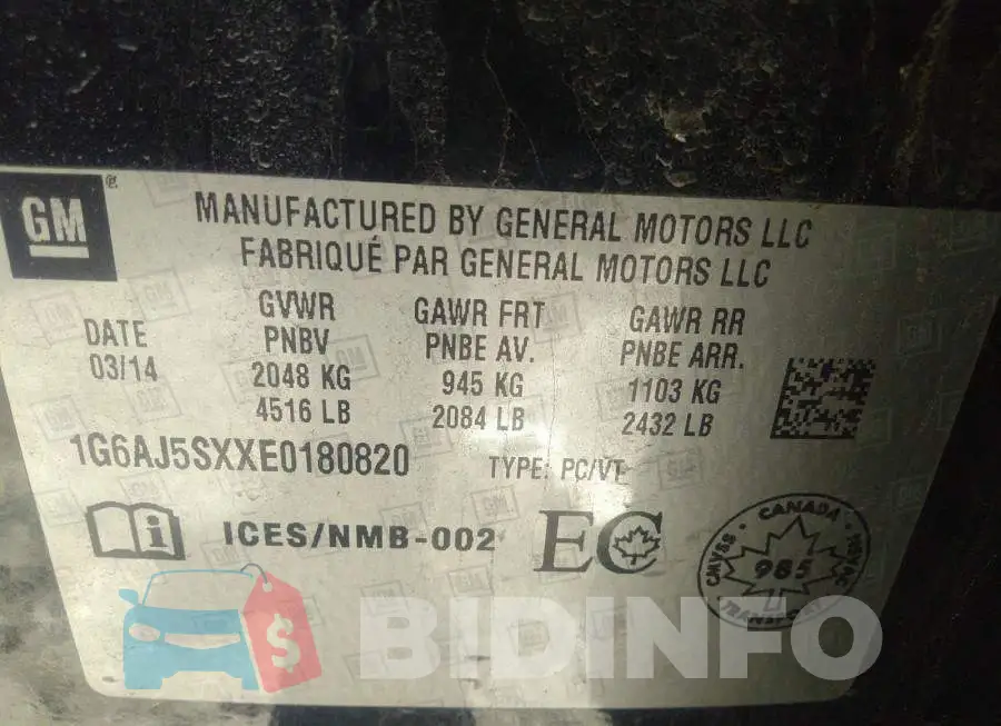 1G6AJ5SXXE0180820 Photo# 9
