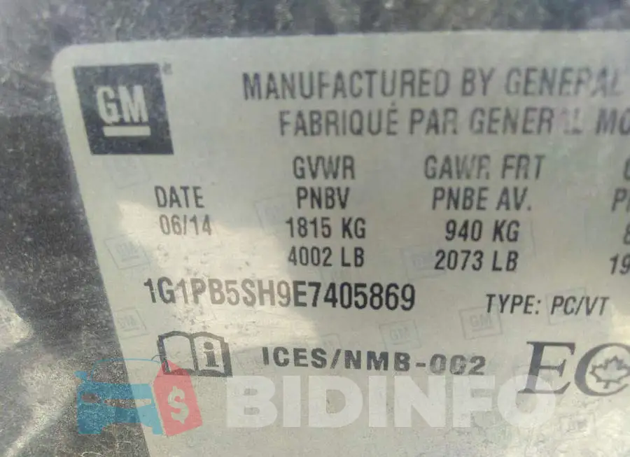1G1PB5SH9E7405869 Photo# 9