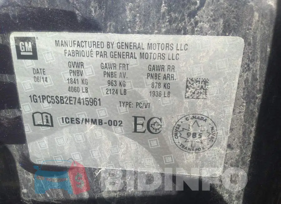 1G1PC5SB2E7415961 Photo# 9