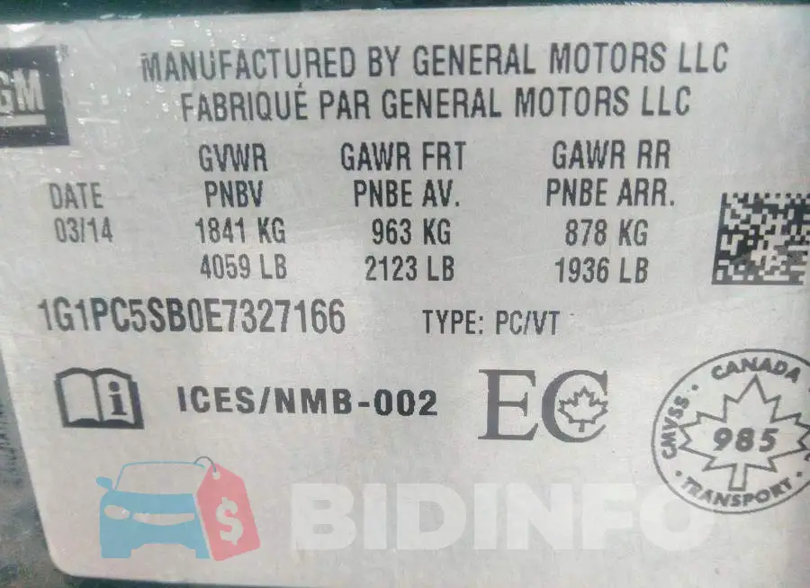 1G1PC5SB0E7327166 Photo# 9