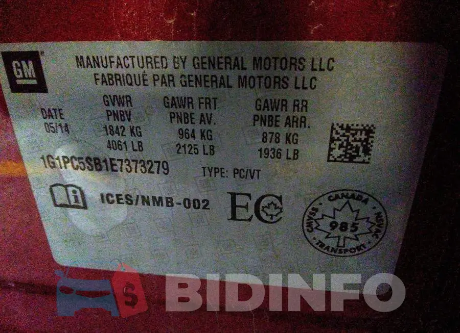 1G1PC5SB1E7373279 Photo# 9