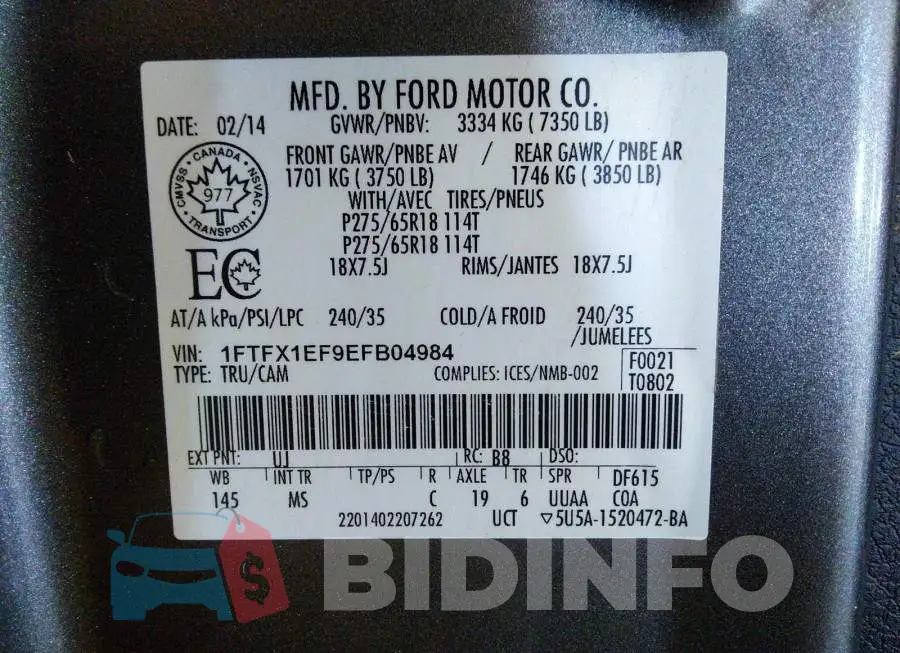 1FTFX1EF9EFB04984 Photo# 9