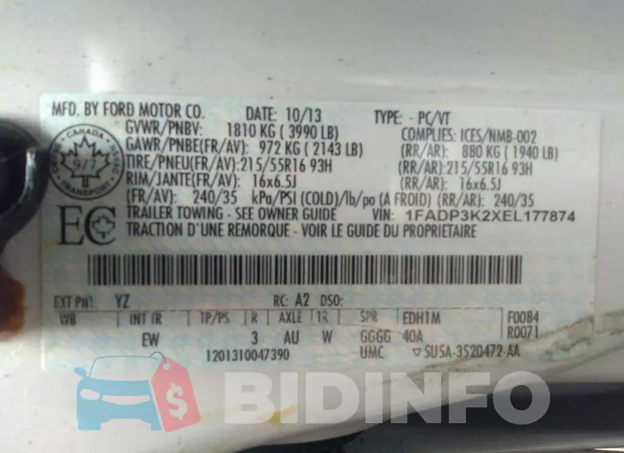 1FADP3K2XEL177874 Photo# 9